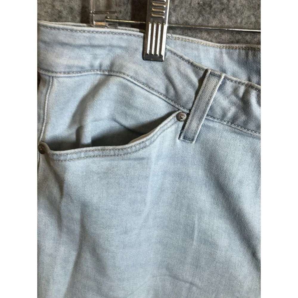 Paige Leenah Jeans Womens 33 Blue High Rise Wide Leg Light Wash Denim Stretch